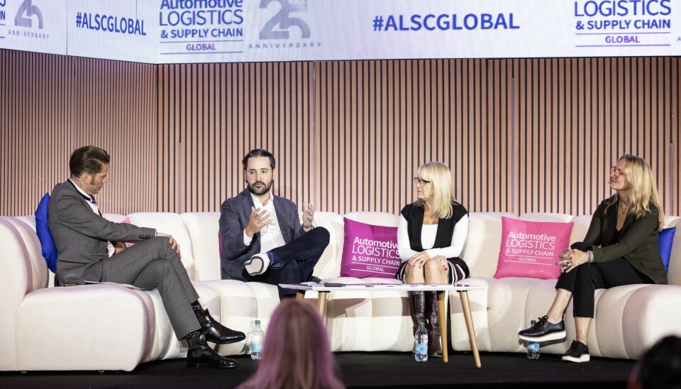 (From left to right): Christopher Ludwig was joined by Chris Cutshaw, CH Robinson; Skotti Fietsam, Accuride; and Dorothy Ashford, ITS Logistics for a discussion on control tower technology and strategy at Automotive Logistics & Supply Chain Global 2025