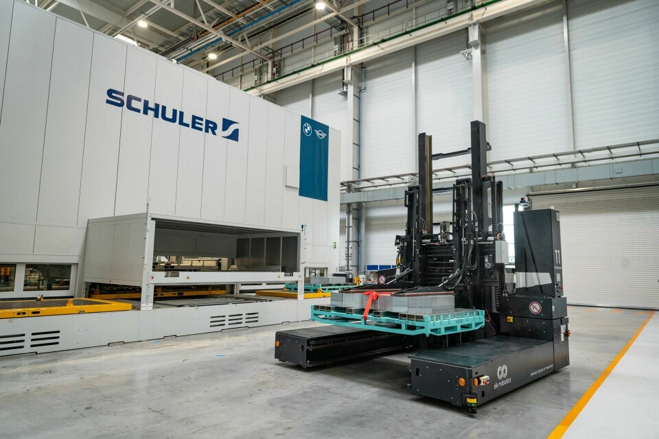 EK Robotics is supplying AGVs to BMW for steel movements at its recently completed press shop in Swindon BMW AGV press shop Swindon