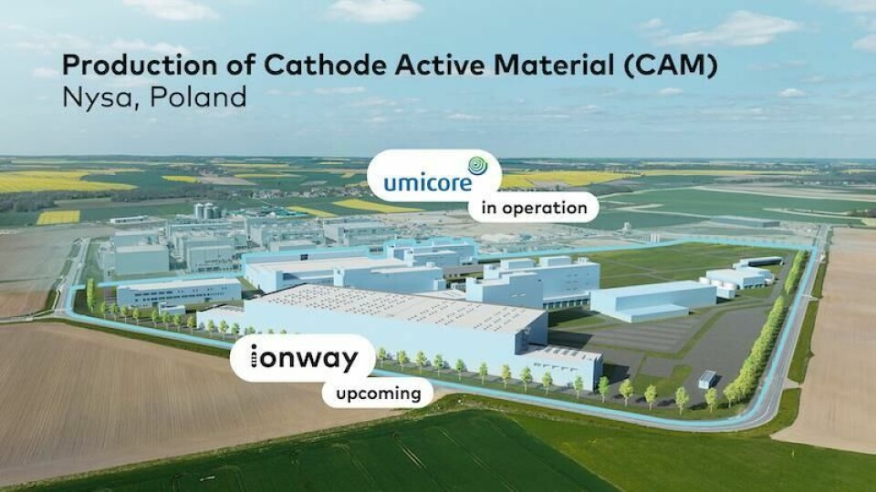 Ionway’s planned CAM battery materials plant in Nysa, Poland Ionway planned battery materials plant in Nysa, Poland