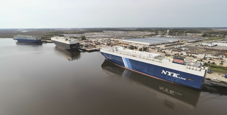 The development of a fourth berth, which is currently in the engineering phase, will also more efficiently accommodate modern vessels capable of carrying 7,000-plus vehicles GA_ports_ships at berth