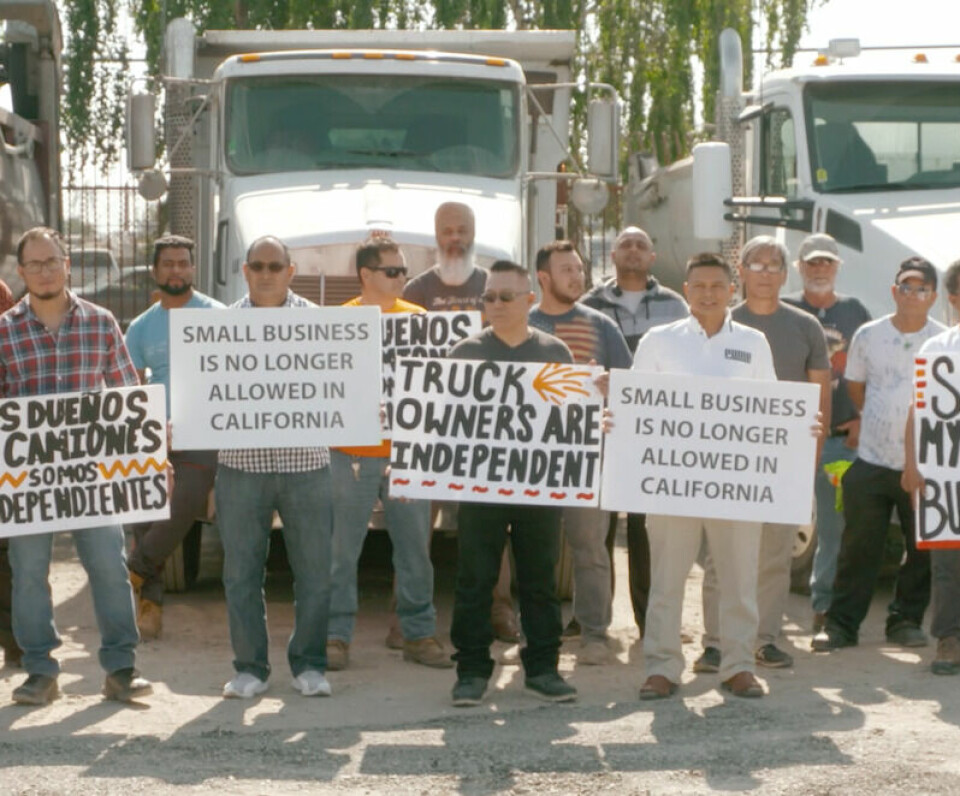 Truck drivers temporarily exempt from gig worker law in California CTA_protest