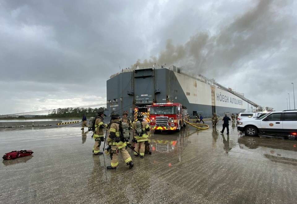 Fire breaks out on Höegh Xiamen after loading at Jaxport HoeghXiamenFire