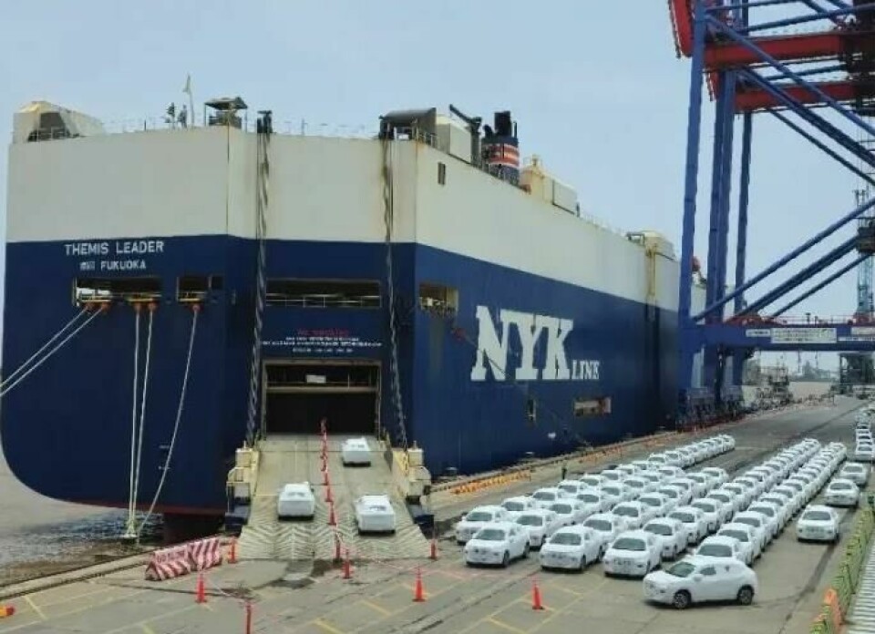 Maruti Suzuki Fronx SUVs being loaded at Pipavav port in India Maruti_Suzuki_Fronx_export copy