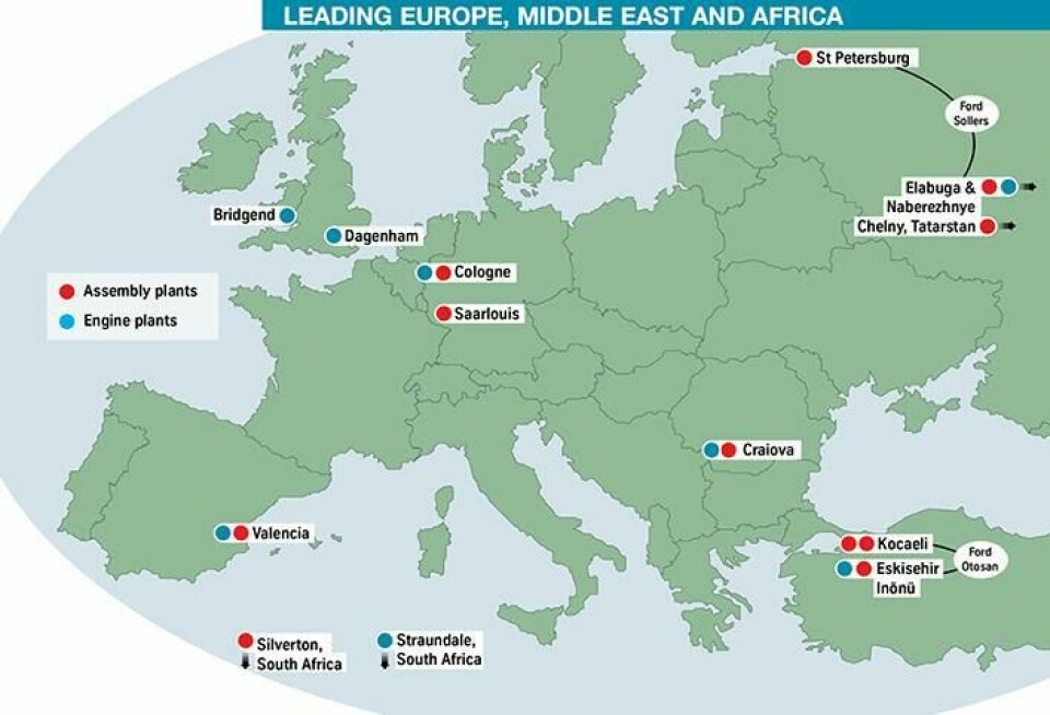 Ford’s European footprint and MP&L links Ford Europe supply chain