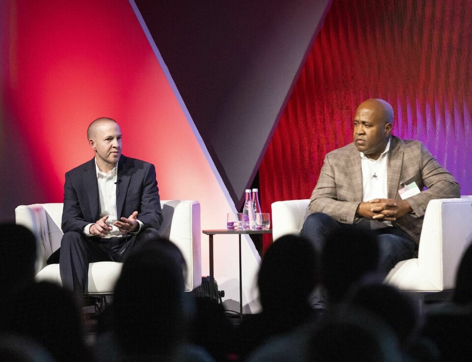 GM’s Anthony Clevio and Norfolk Southern’s D’Andrae Larry talked about the latest pressures on inland vehicle distribution at Finished Vehicle Logistics North America FVL23_Clevio_GM_Larry_NorfolkSouthern