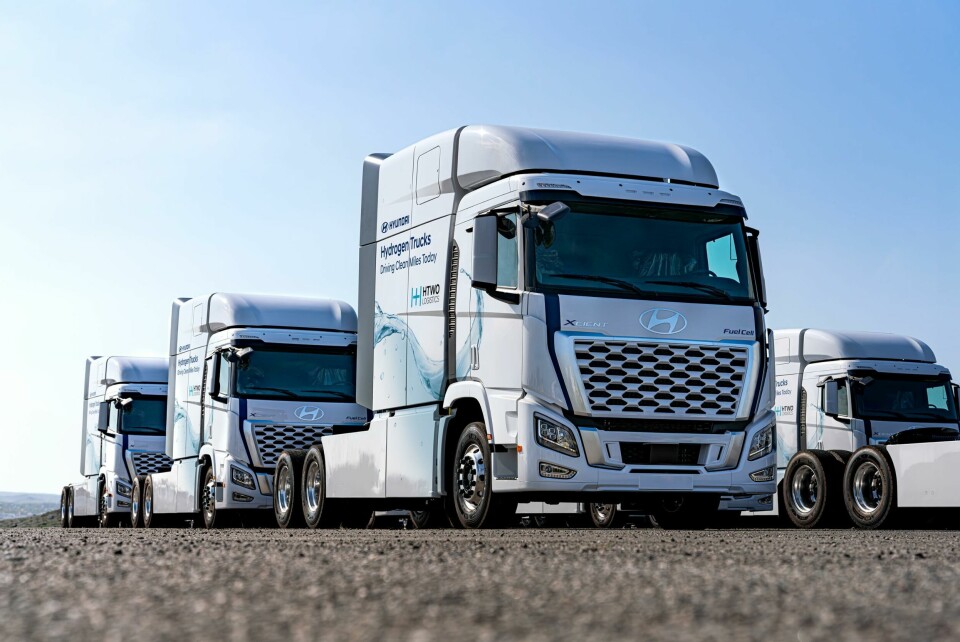 The Xcient Class 8 hydrogen fuel cell trucks will be used to transport parts inbound from suppliers to the EV plant complex near Savannah XCIENTHydrogenFuelCellTrucksforHMGMACleanLogistics01