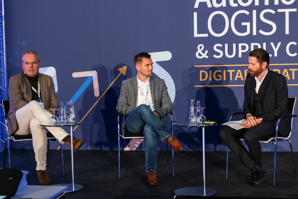 (L to R) Ronald Kleijwegt, Vinturas and Pieterjan Landuyt, Volvo Cars with Christopher Ludwig, editor-in-chief, Automotive Logistics at the inaugural ALSC Digital Strategies conference in Munich ALSC Digital Strategies 2023 Pieterjan Landuyt, Volvo Cars and Ronald Kleijwegt, Vinturas