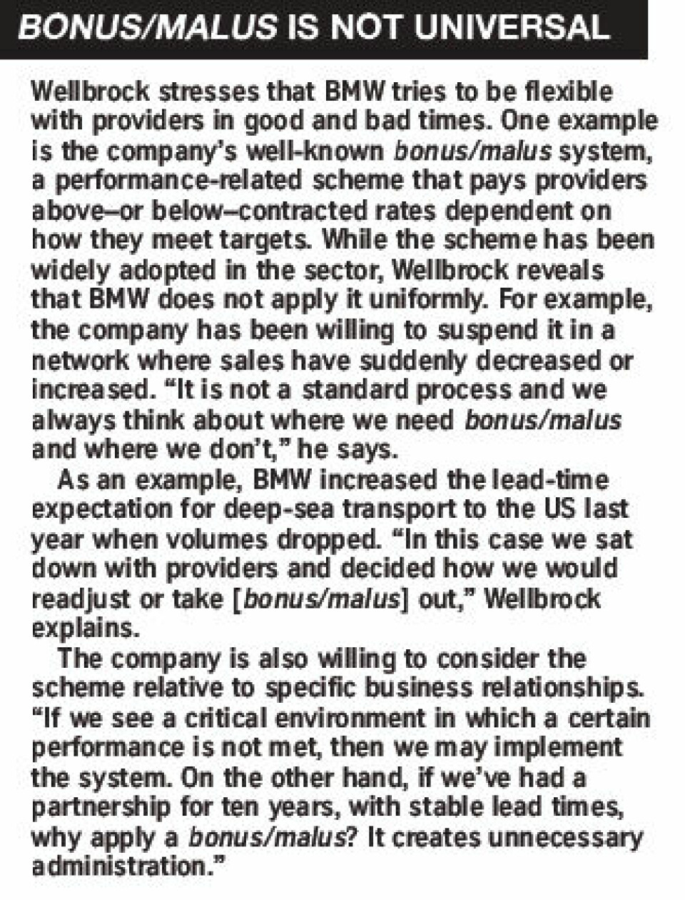 Standing atop the Welt of BMW’s vehicle distribution bonus-malus