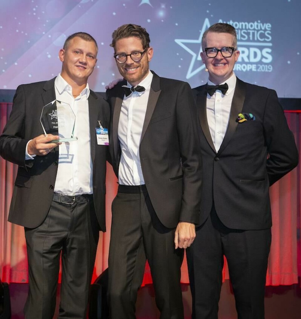Fracht’s CEO Renatas Slenderis (left) took the award for Innovation Fracht_award