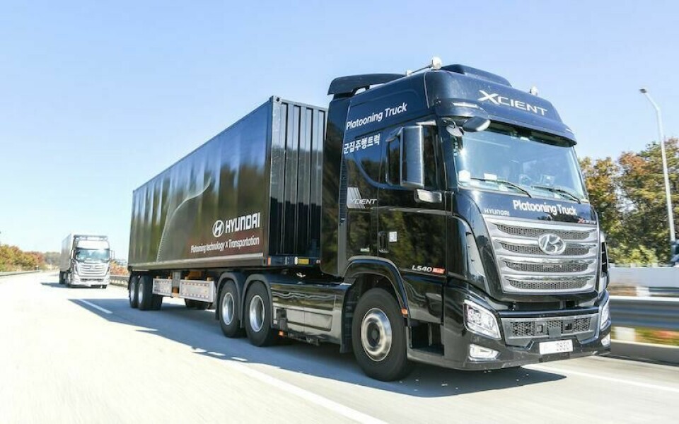 Hyundai truck platooning trial Hyundai truck platooning trial