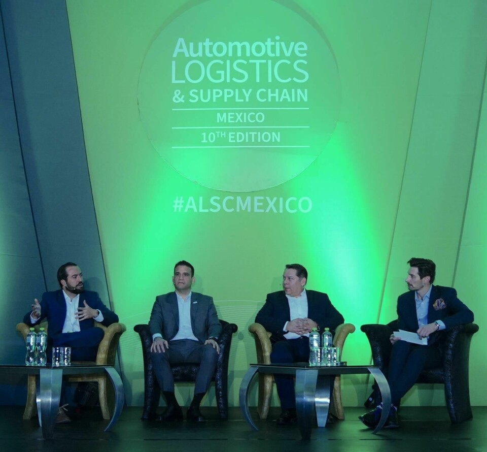 Pictured (right to left): Bernardo Taboada Cortina, VW de México; Antonio Zepeda Torres, CSI Group; Felipe Quijano Montoya, Asipona Veracruz; Richard Logan, Automotive Logistics Gateway to success panel VW_AsiponaVeracruz_CSI