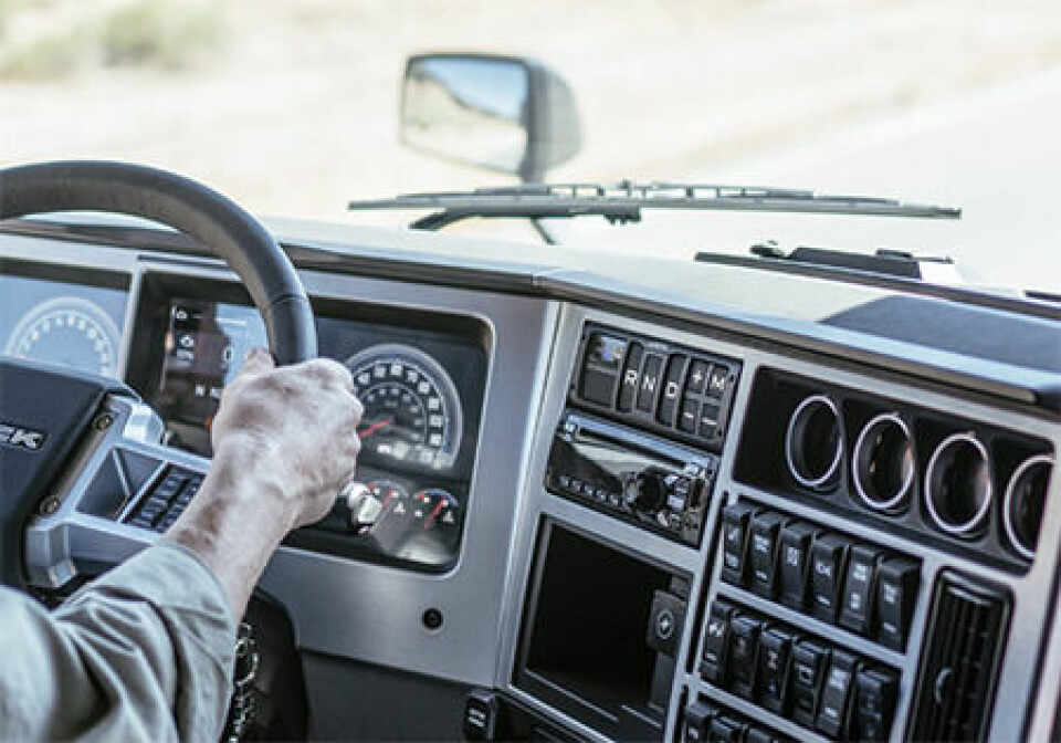 A look back down the road Truck-interior.