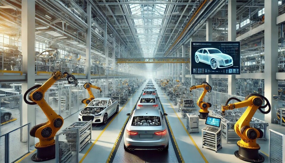 The “great divergence” reshapes vehicle production and logistics in Europe amid market forces, Chinese OEMs and tariff shifts A high-tech European vehicle production facility, showcasing an advanced automotive assembly line with robotic arms assembling modern cars.