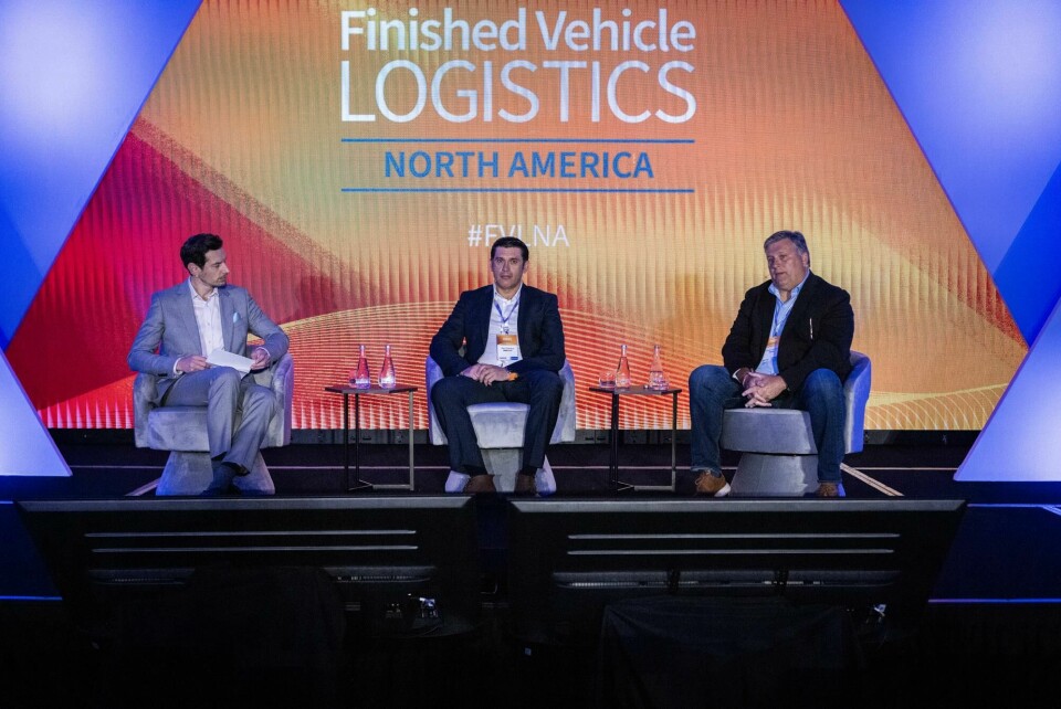 (L to R): Richard Logan, Automotive Logistics; Raúl Gamboa, BMW Group Plant San Luis Potosí; Steve Jernigan, Nissan North America FVL-Border- Raul-Steve018
