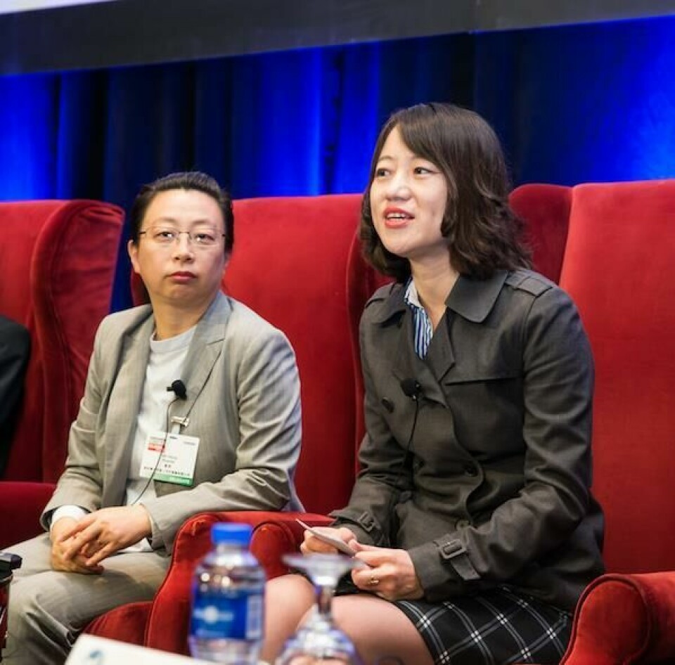 Qin Meng, senior vehicle allocation manager, Porsche (left) and Wen Rui, director of logistics for VW Group in China Wen_Rui_VW_Qin_Meng_Porsche