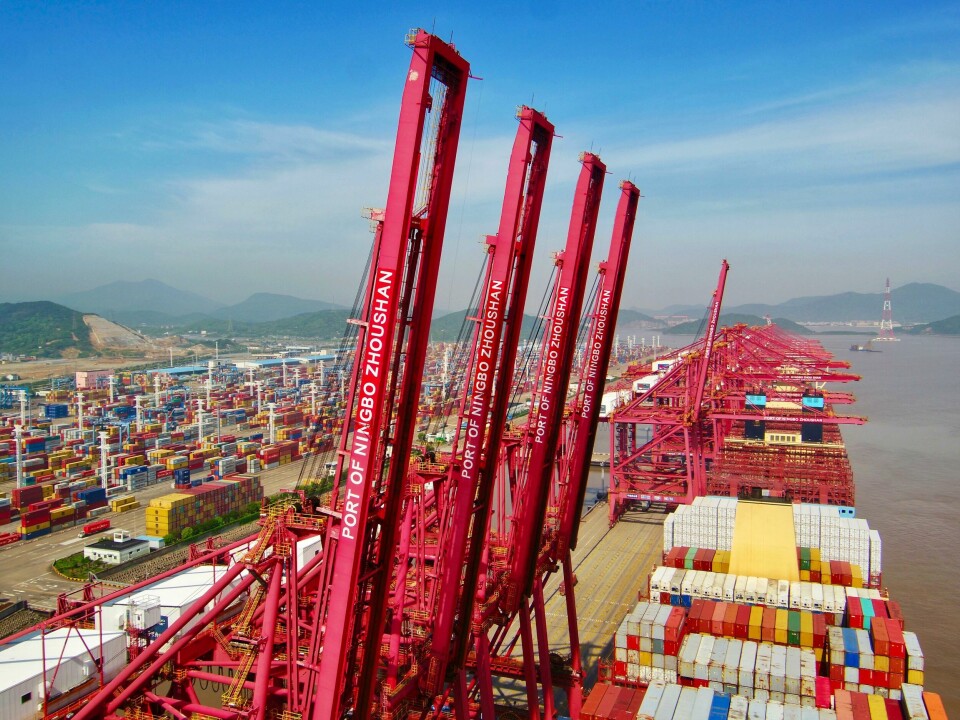 Chinese port of NingboAs of 17 November, the Ningbo port has 123 container ships at anchorage, stuck in a backlog due to the Typhoon Kong-rey Chinese port of Ningbo