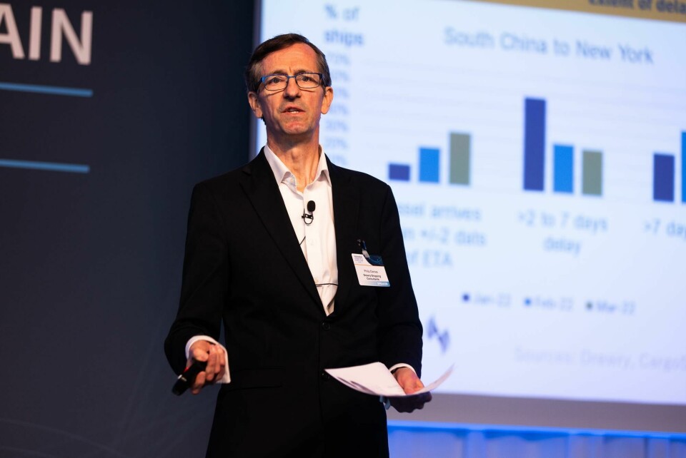 Philip Damas, managing director of Drewry Shipping Consultants, outlined the state of the container shipping industry and provided advice on how to deal with the headwinds ALSC Europe 22_Philip Damas_Drewry Shipping Consultants