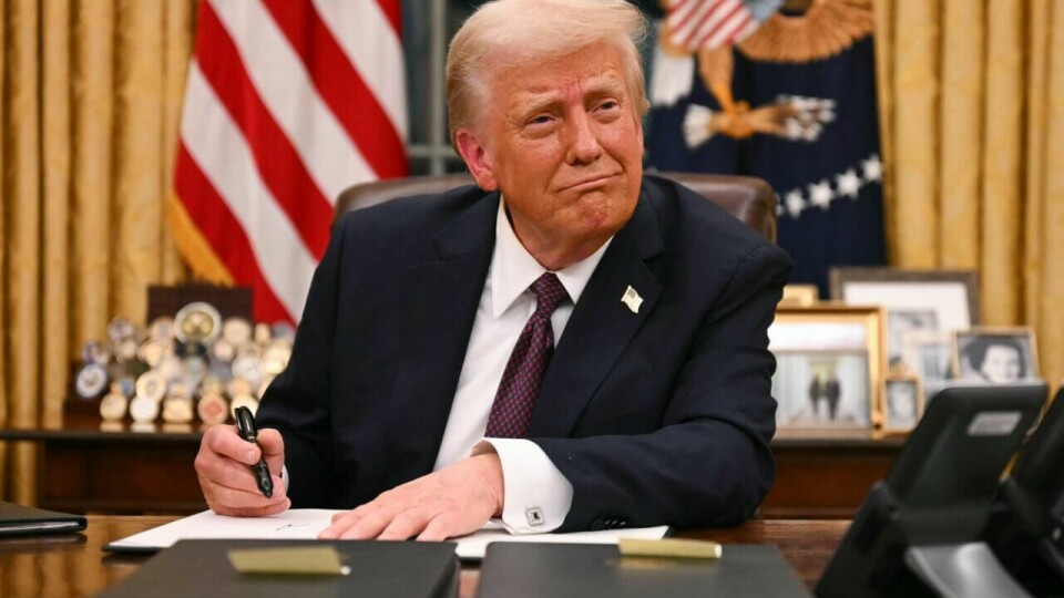 Trump at the Oval Office ceremony on his first day of his second term trump oval office