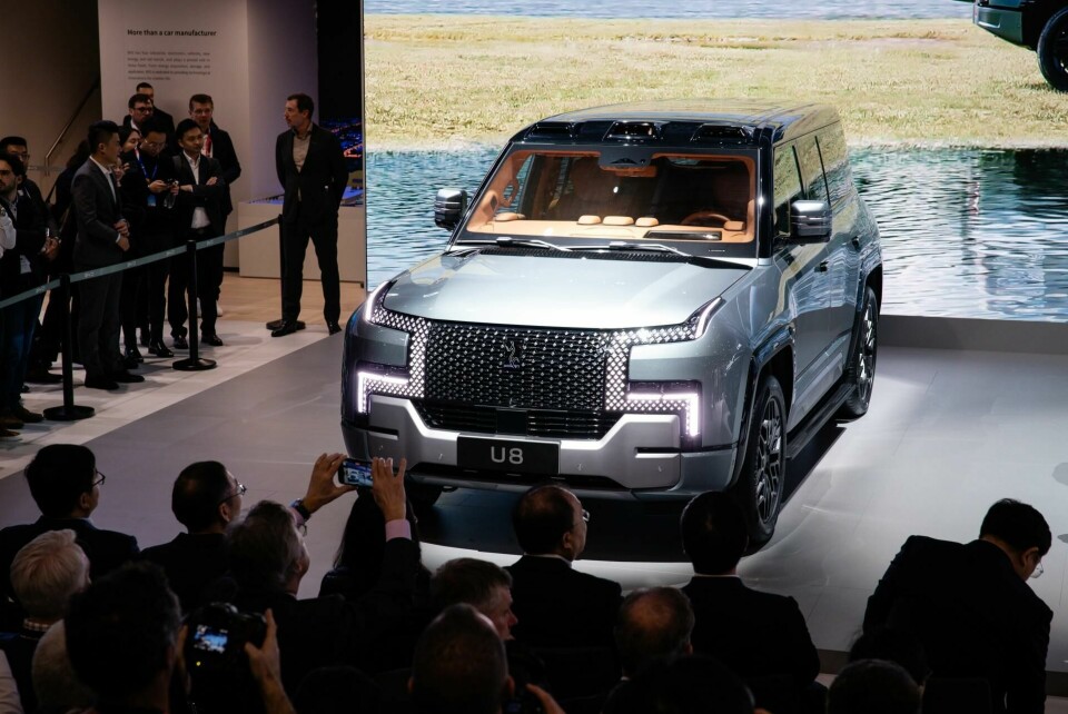 Chinese carmaker BYD’s U8 modelChinese carmakers, including BYD and Geely, have developed connected technology such as advanced telemetaics and connectivity platforms BYD U8 conference at Geneva 2024