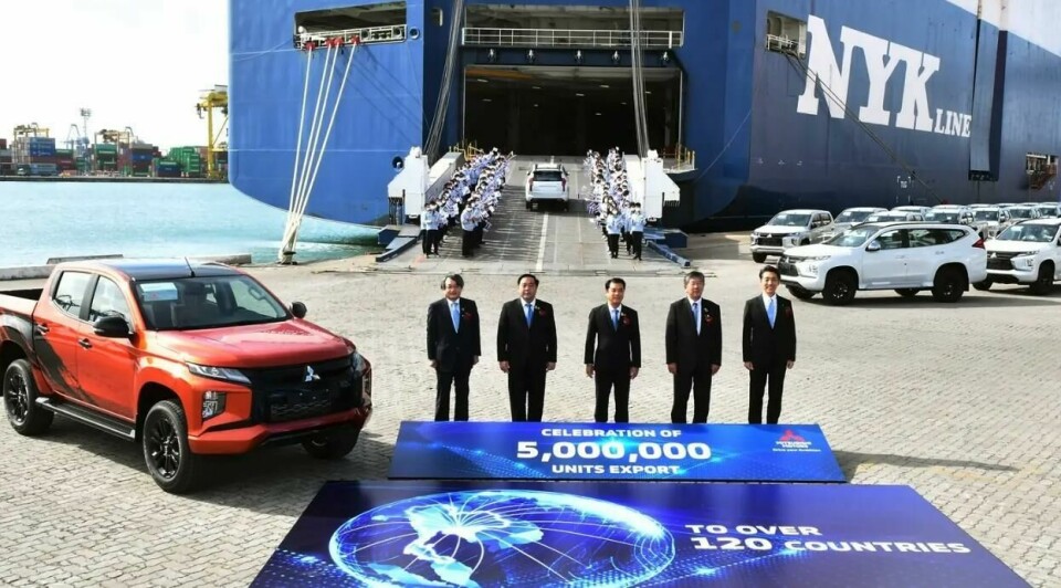 Mitsubishi Motors Thailand celebrated its 5 millionth export with a ceremony at Laem Chabang port Mitsubishi_Thailand_exports