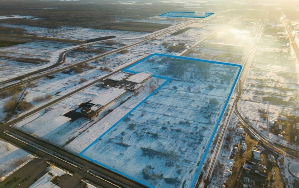 Bécancour industrial park showing phase two of NMG’s Bécancour battery material plant at the front and GM’s Ultium CAM plant at the back NMG-Becancour-site-aerial-Ultium
