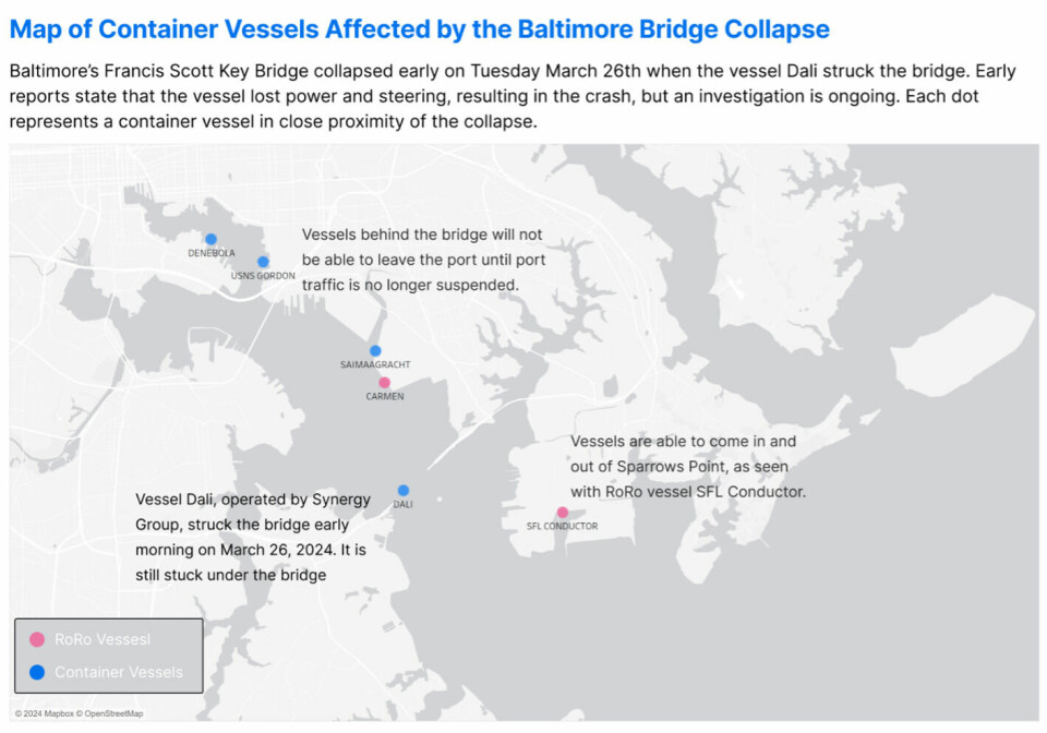US Coast Guard opens alternate channel at Baltimore bridge site Project44 impacted vessels
