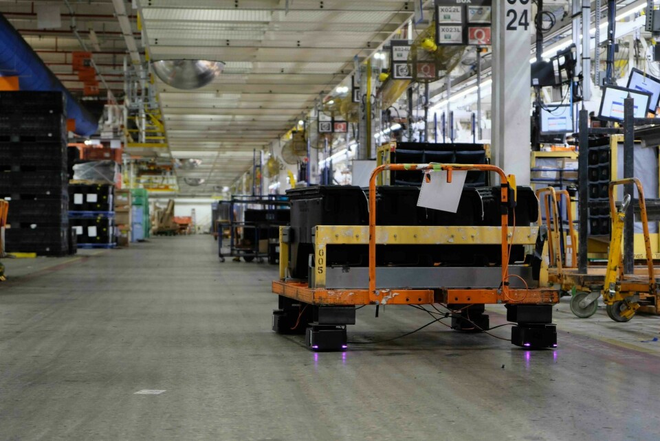 Stellantis is implementing new logistics automationThe carmaker has implemented technology from Norwegian startup wheel.me at its plant in Sterling Heights, where it can be used to retrofitt existing dollies and make them autonomous wheel.me autonomous mobile robot at Stellantis Sterling Heights plant