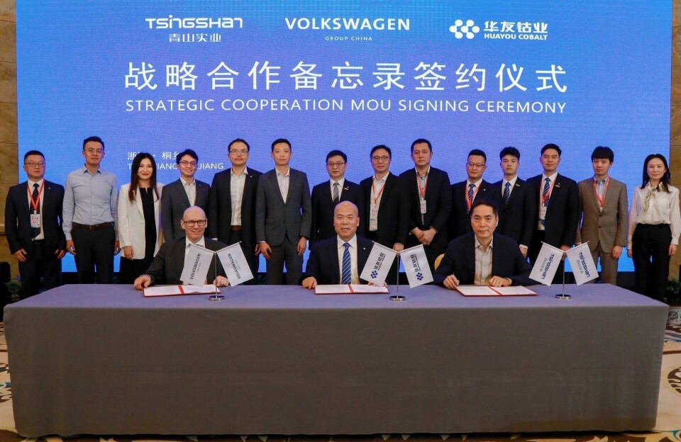 Earlier this this year VW signed a deal with Huayou Cobalt and Tsingshan Group for the extraction of nickel and cobalt from Indonesia Photo of VW Signing Ceremony
