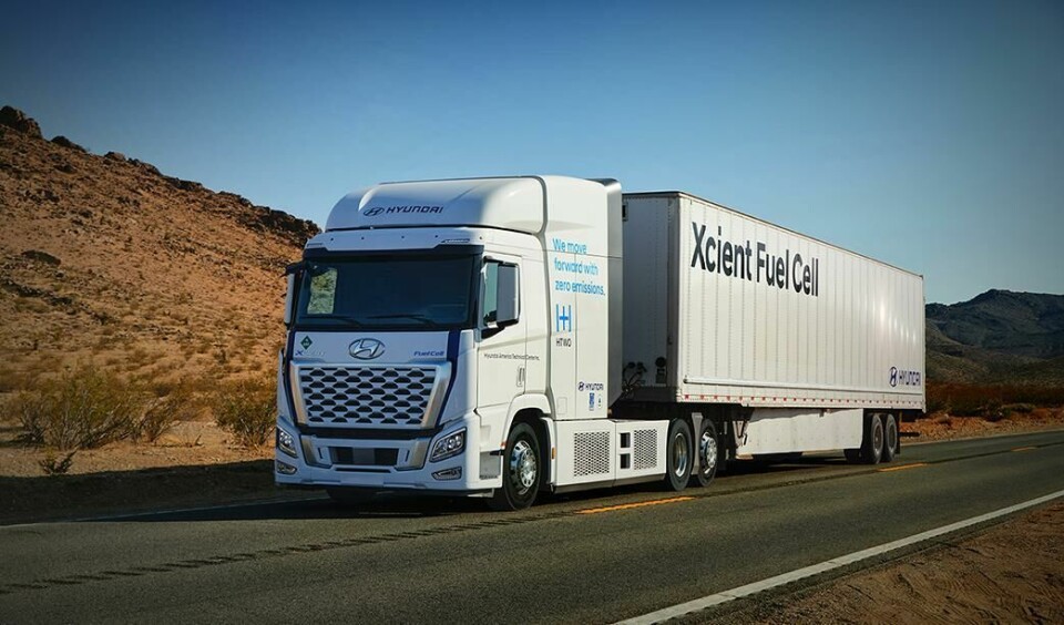 Carmakers are looking at decarbonising their logistics, including Hyundai, with its XCient fuel cell truck Hyundai_XCient_Fuel_Cell_truck