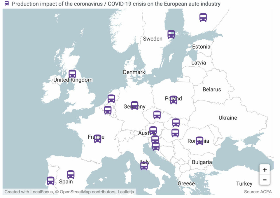 ACEA map shows production and employment losses across Europe ACEA_production_loss_map