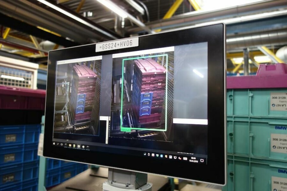 BMW is using a camera station at Steyr to identify whether a container needs to be lashed onto a pallet or not, saving time on conveyor routing ai-recognizes-box_BMW