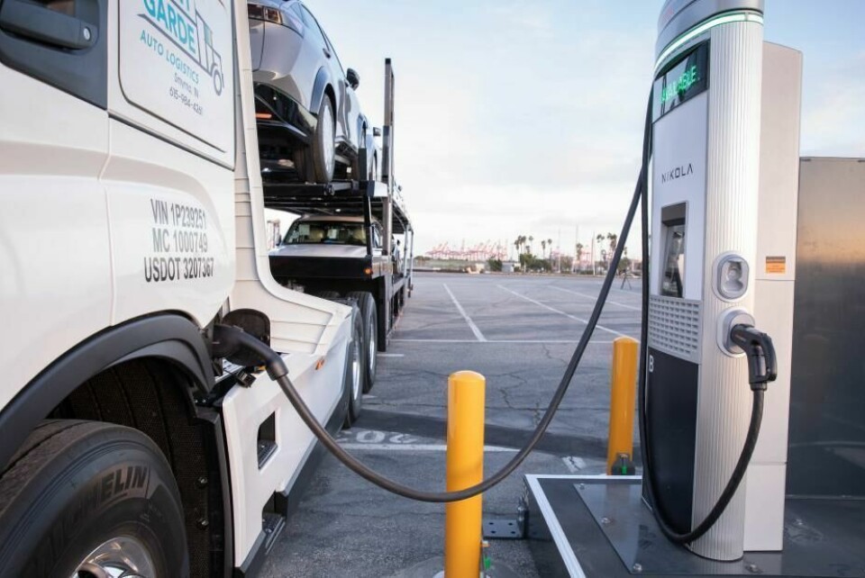 The electric Class 8 semi-trailers, including this one from Nikola, are able to charge at the port of LA Nissan_AGAL_Ariya_etruck
