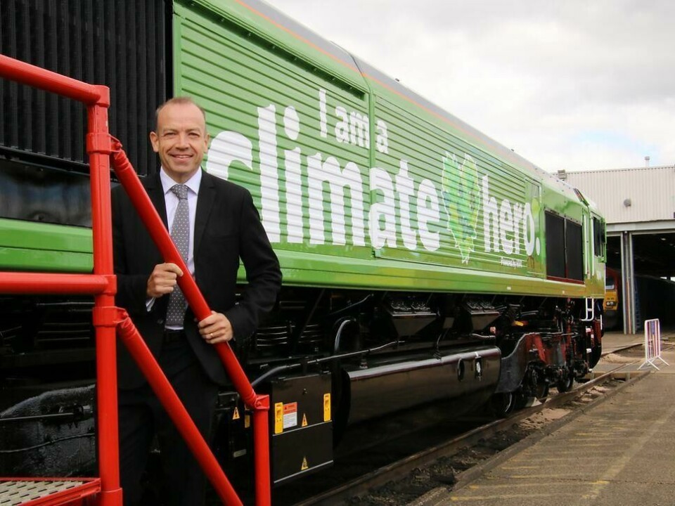 DB Cargo, STVA and Toyota collaborate on sustainable rail logisticsUK Rail Minister Chris Heaton-Harris unveiling the newly-named ‘I Am A Climate Hero’ locomotive at the DB Cargo site in Nottinghamshire, which will be used to transport Toyota vehicles by rail using hydro-treated vegetable oil Toyota DB Cargo Rail-Minister-Reveals-66004