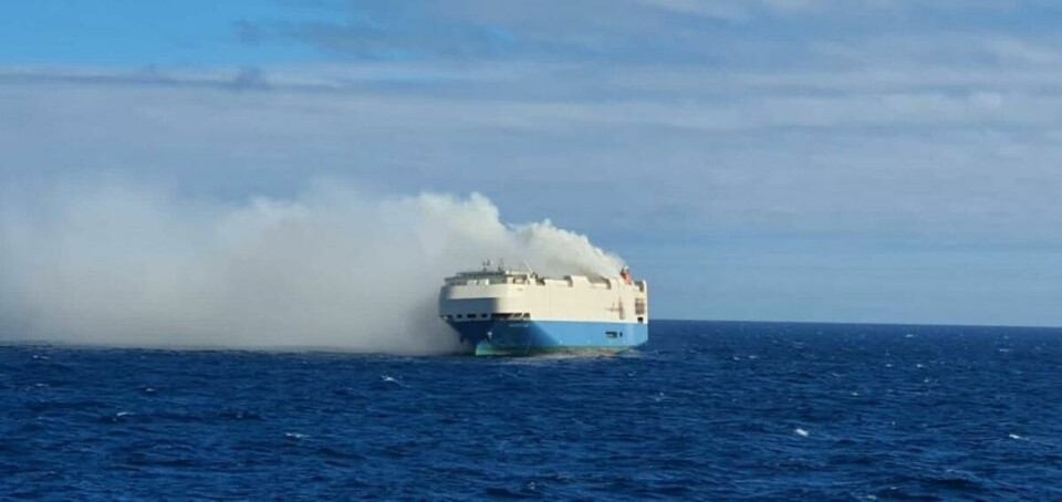 The Felicity Ace is on fire in the mid-Atlantic but the crew has been safely rescued Felicity_Ace
