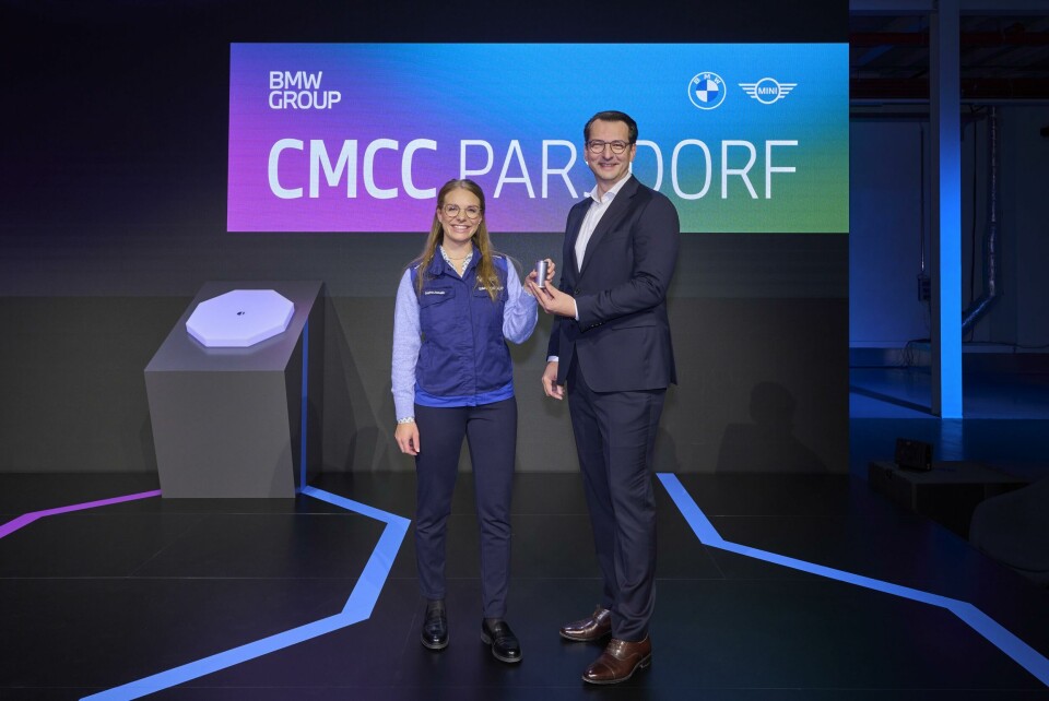 Milan pedeljković, BMW’s head of production and Sophia Zielosko, plant Project lead at the BMW Group Cell Manufacturing Competence Centre presentation last week P90529377_highRes_milan-nedeljkovi-mem