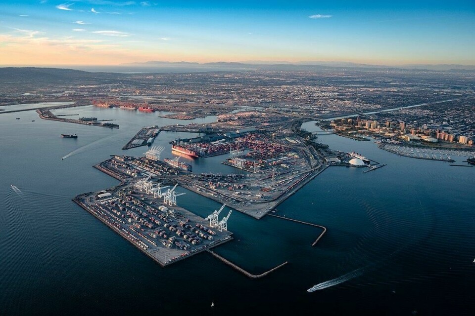 Less congested waters around the port of Long Beach are expected after the Chinese New Year holiday in February POLB_aerial