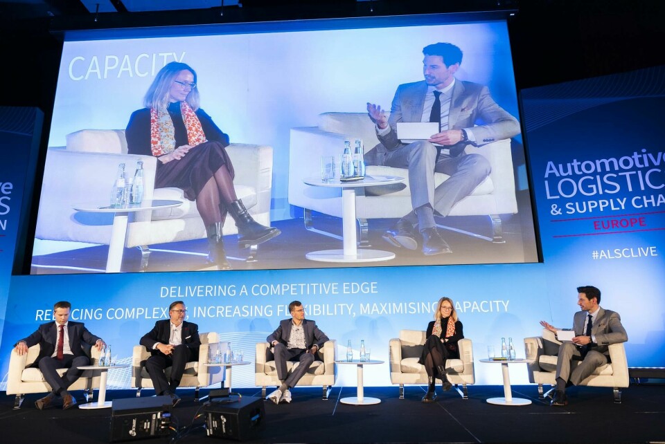 (L to R) RPM Europe’s Jaroslaw Maszczak; Sallaum Lines Switzerland’s Kay Lemcke; Inform’s Dennis Feddern; and Ford’s Martina Graser; chairperson, Richard Logan ALSC Europe 24 FVL session panel