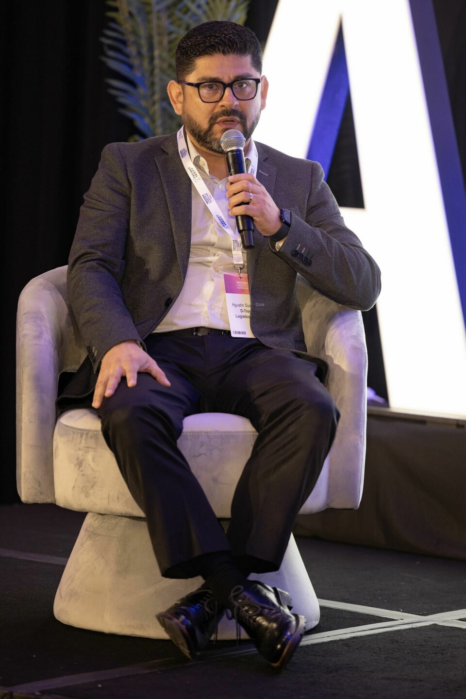 Agustin Sustaita, chief commercial officer, D-Troy Logistics Augstin Sustaita speaking onstage at ALSC Global 2024
