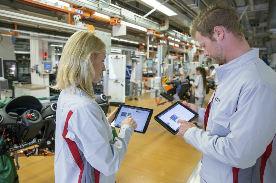 Audi workers using the digital planning assistantThe use of digital planning assistants at Audi will ease the work of product and production planners digital planning assistant will in the future ease the work of product and production planners