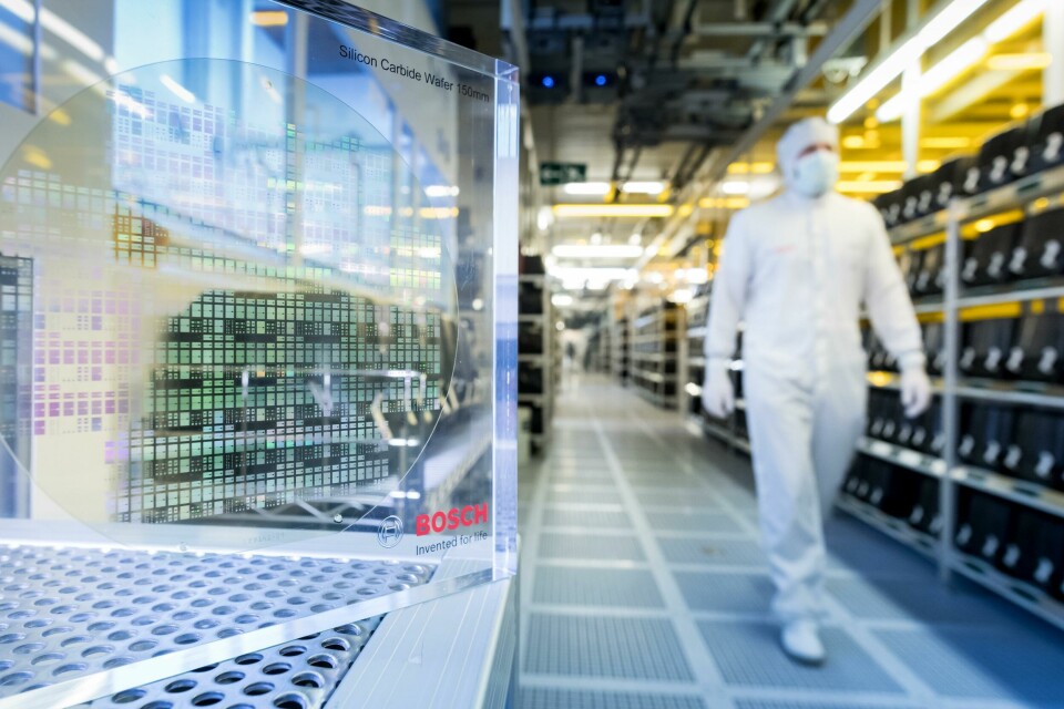 A Bosch silicon carbide wafer semiconductor at its plant in Dresden Bosch Silicon carbide wafer semiconductor at plant