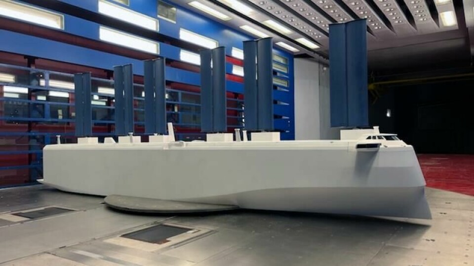 Rise Maritime carried out the wind-tunnel tests on a 5x2-metre model Wallenius_RISEvesselintunnel
