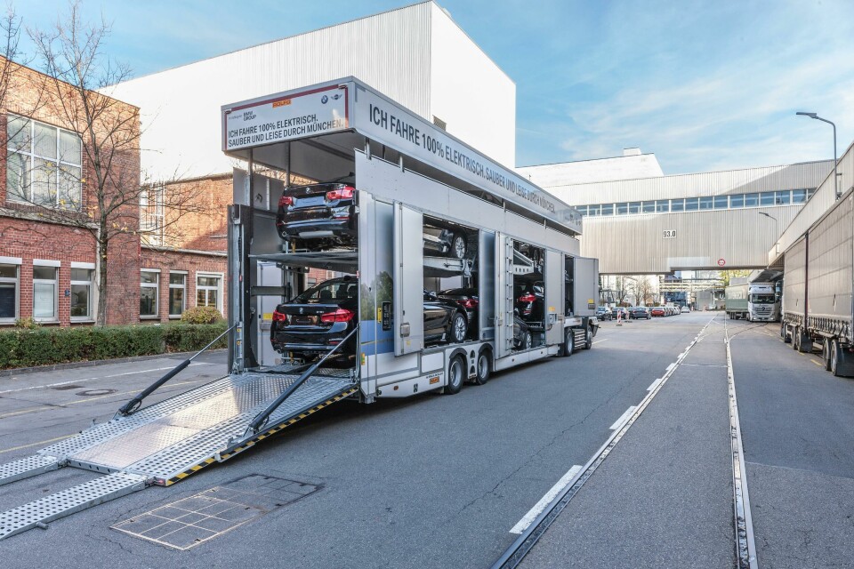 BMW introduced the first all-electric truck for finished vehicle deliveries in Europe, provided by ARS Altmann BMW_Scherm_electric_truck_Altmann