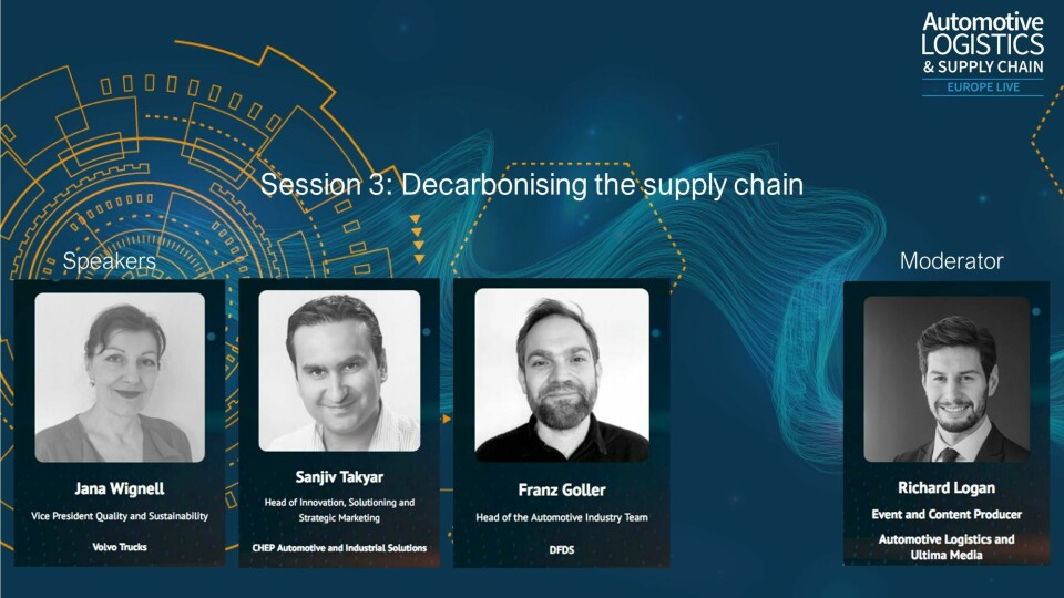 Watch: Collaborate to decarbonise European automotive logistics Decarbonising the European supply chain_Volvo Trucks, CHEP, DFDS