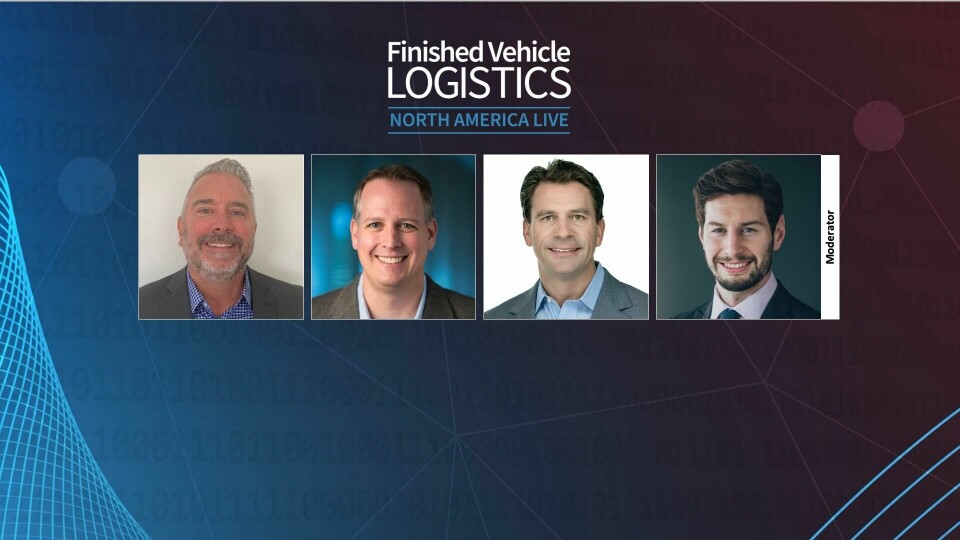 left to right: Travis Hacker, Glovis America; Joe Kichler, Manheim Logistics, Cox Automotive; Trent Broberg, ACERTUS; Richard Logan, Automotive Logistics Joe Kirchler, Manheim, Travis hacker, Glovis, Trent Broberg, Acertus