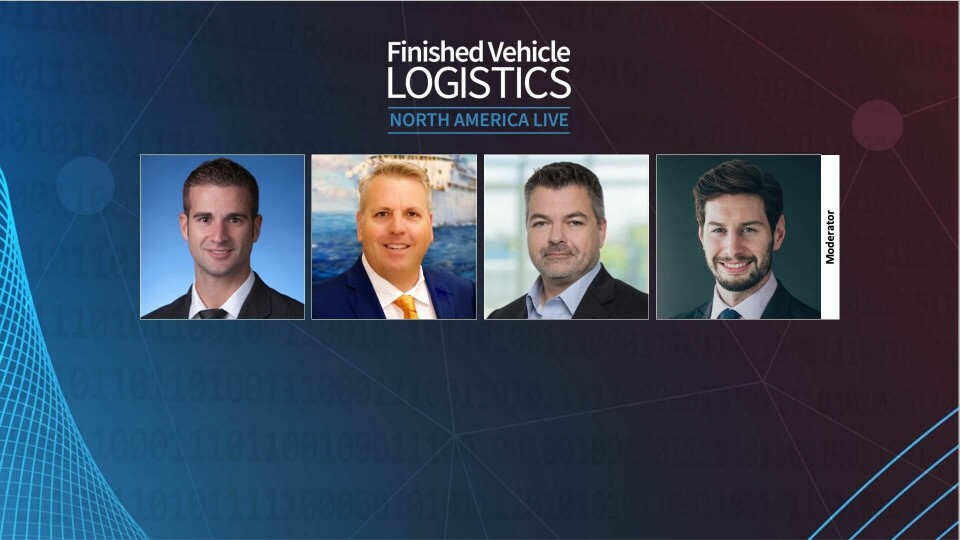 left to right: Michael D’Angelo, VW Group of America; Finn Roden, AutoMOBILE International Terminal; Adrian Jennings, Cognosos; Richard Logan, Automotive Logistics Michael D'Angelo, VW, Adrian Jennings, Cognosos, Finn Roden, AutoMOBILE
