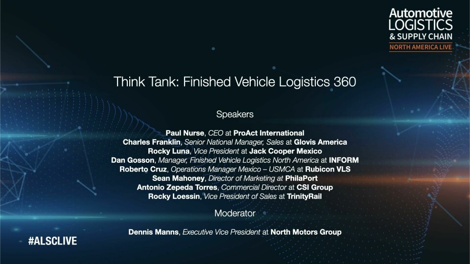 Watch Think Tank: A 360 view of finished vehicle logistics in North America Think Tank - Finished Vehicle Logistics 360.001