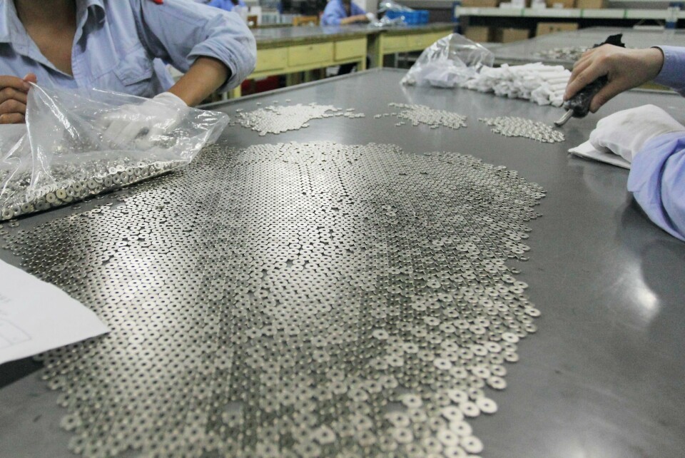 Workers prepare rare earth magnet componentsOEMs warn that a shortage of magnets across global supply lines may lead to production rates falling. Workers prepare rare earth magnet components