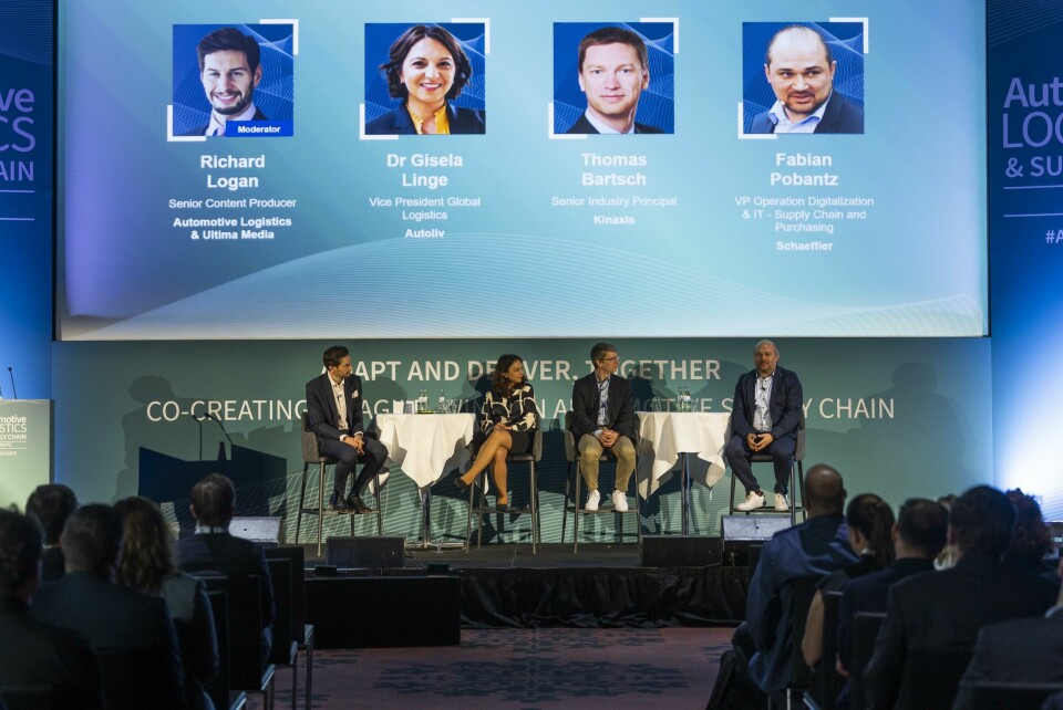 (L to R) Richard Logan, Automotive Logistics; Dr Gisela Linge, Autoliv; Thomas Bartsch, Kinaxis; Fabian Pobantz, Schaeffler (L to R) Richard Logan, Automotive Logistics; Dr Gisela Linge, Autoliv; Thomas Bartsch, Kinaxis; Fabian Pobantz, Schaeffler