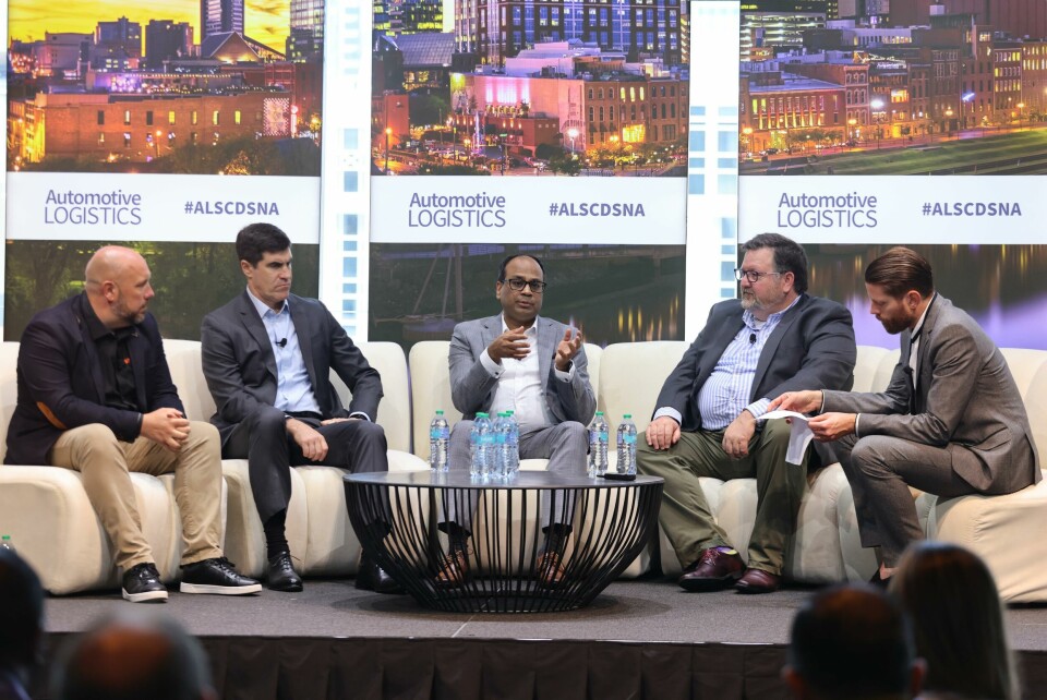 (L to R) Jason Blood, Sphere Global; Mike Ueland, Cognosos; Manoj Tiwary, Subaru Canada; Scott Mabry, VW Group of America; and Christopher Ludwig, Automotive LogisticsThe panellists discuss how similar visibility tools are being implemented across the sector. (L to R) Jason Blood, Sphere Global; Mike Ueland, Cognosos; Manoj Tiwary, Subaru Canada; Scott Mabry, VW Group of America; and Christopher Ludwig, Automotive Logistics