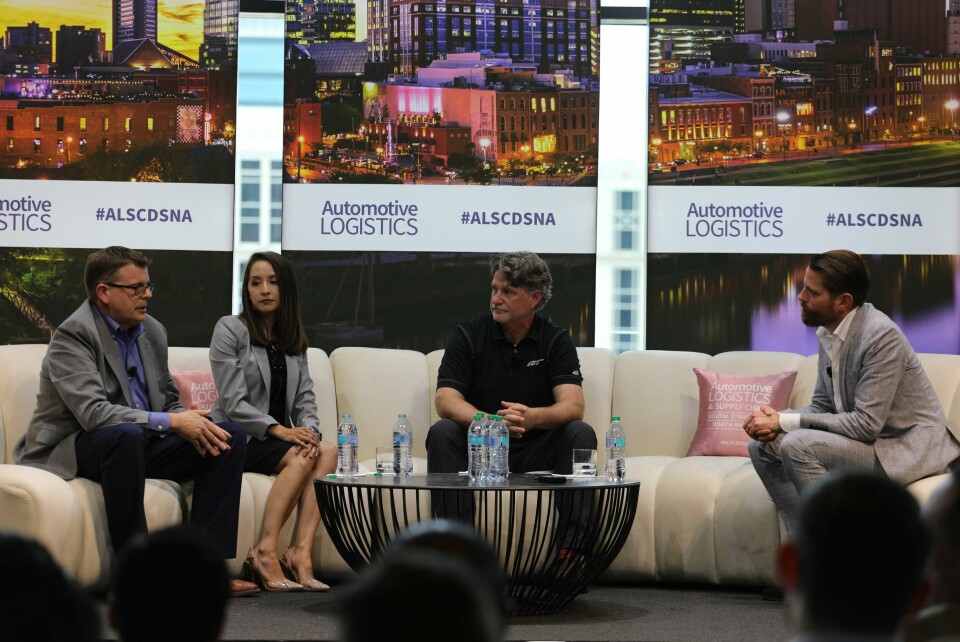 (L to R) John Godfrey, Pirelli Tire North America; Grecia Luna, Nissan; Phil York, Ford; Christopher Ludwig, Automotive LogisticsThe panel covered how digitalised management systems can benefit OEMS across the value chain. (L to R) John Godfrey, Pirelli Tire North America; Grecia Luna, Nissan; Phil York, Ford; Christopher Ludwig, Automotive Logistics address ALSC DS NA 2025